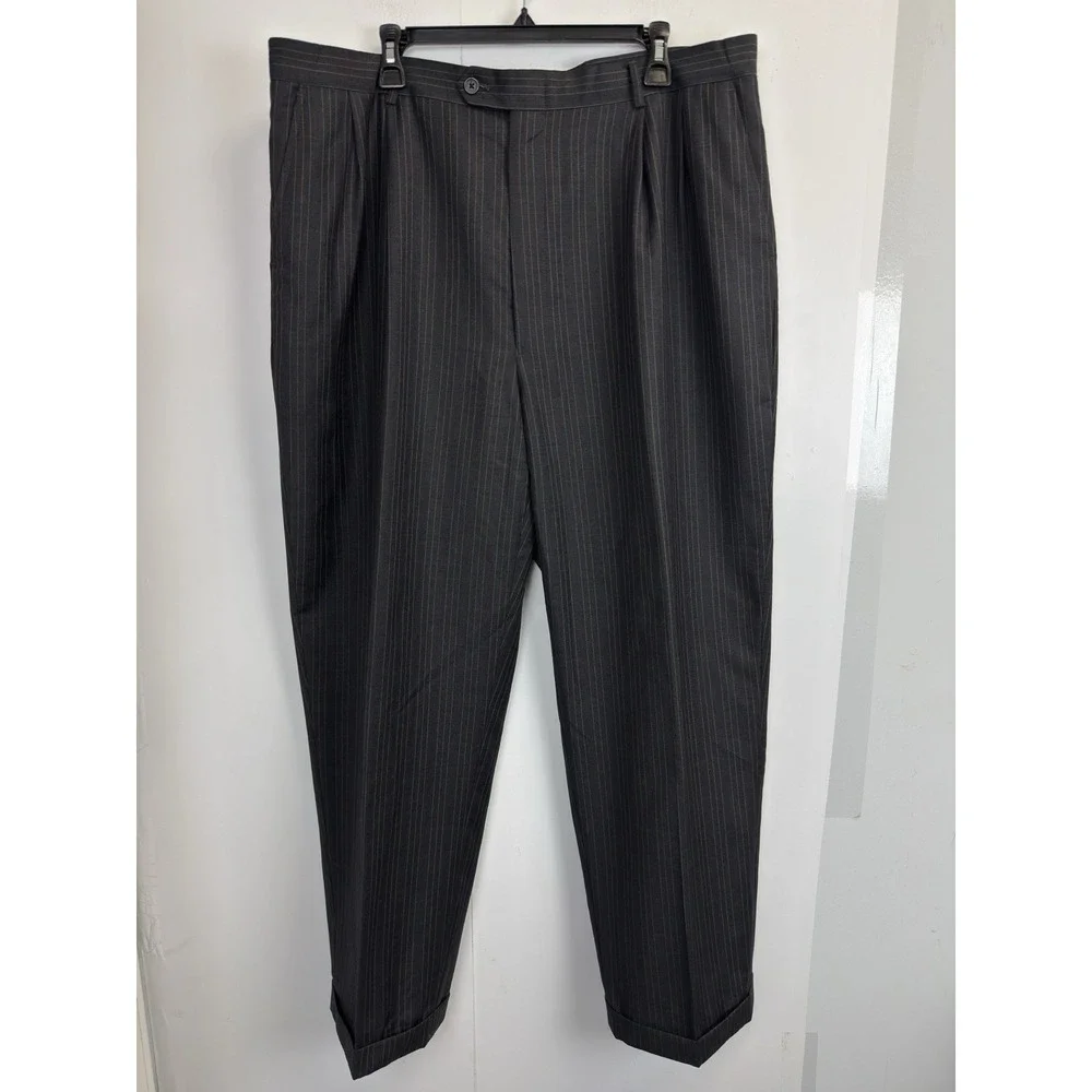 Martina Franca Wool 2-pc Suit Men's 48L 3 Button Blazer‎ 40X31 Pants Grey Stripe